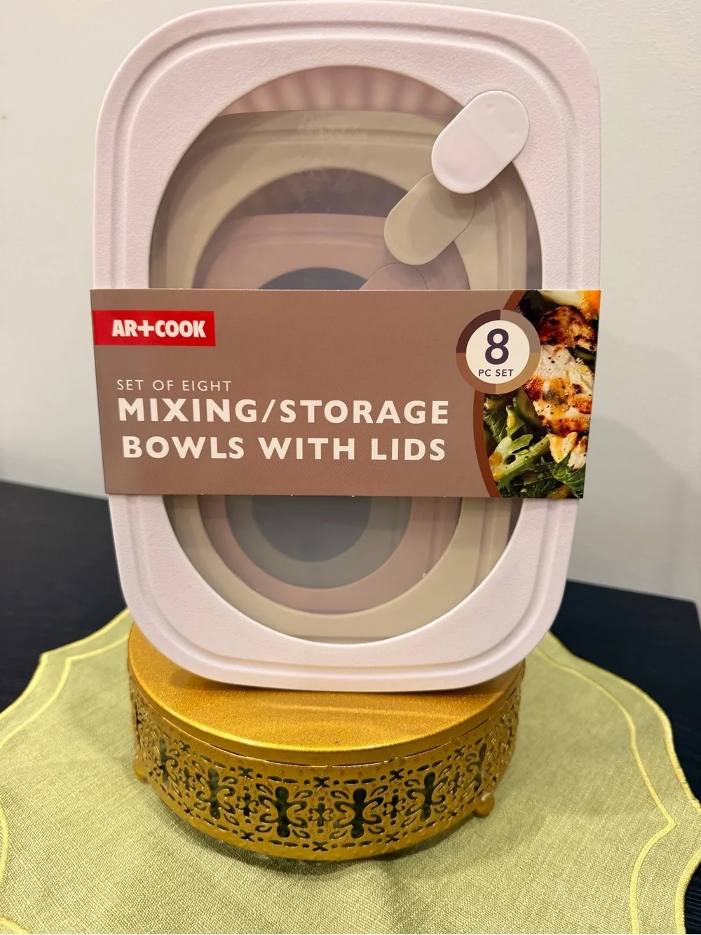 R+Co Pink and Cream Nesting Mixing & Storage Bowls with Lids - 8 Piece Set